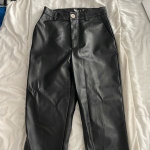 Faux leather pants